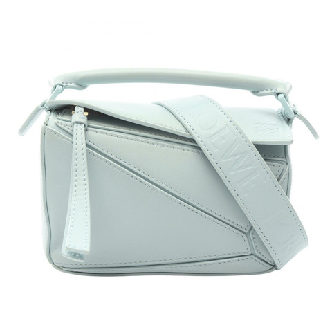 LOEWE Puzzle迷你肩提斜背包，綠色，二手女款，皮革材質