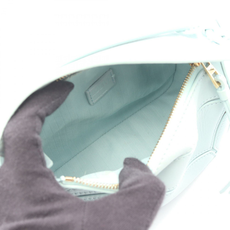 LOEWE Puzzle迷你肩提斜背包，綠色，二手女款，皮革材質-2