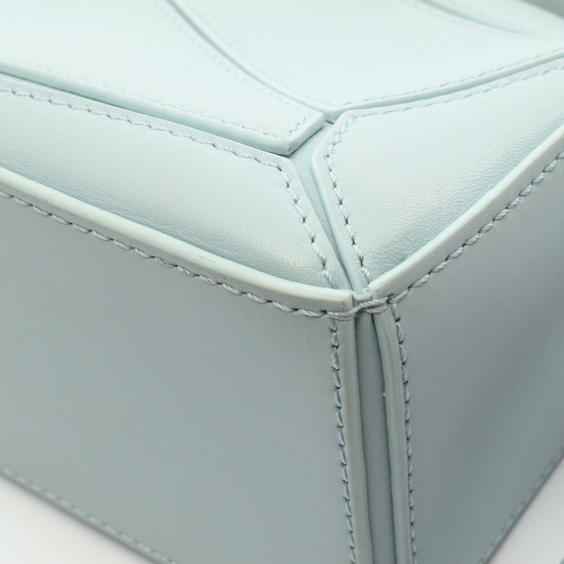 LOEWE Puzzle迷你肩提斜背包，綠色，二手女款，皮革材質-5