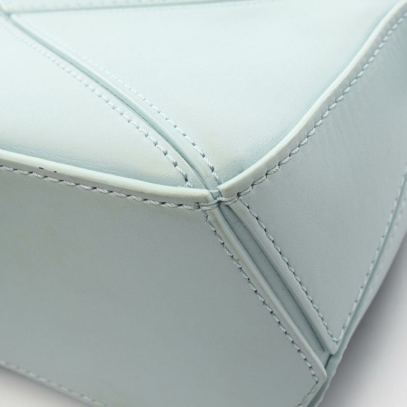 LOEWE Puzzle迷你肩提斜背包，綠色，二手女款，皮革材質-7