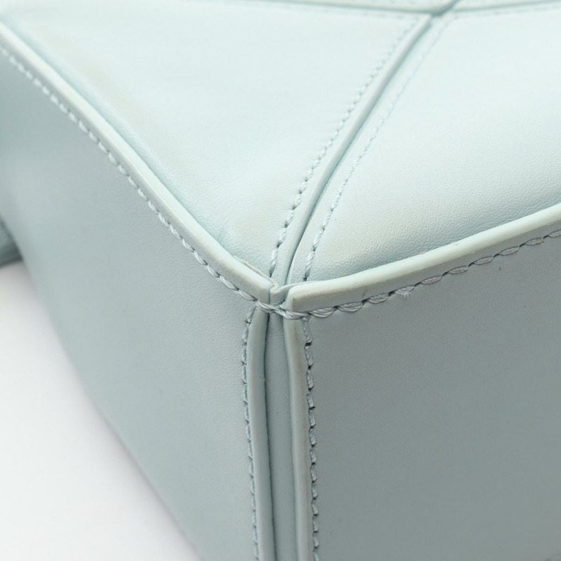 LOEWE Puzzle迷你肩提斜背包，綠色，二手女款，皮革材質-8