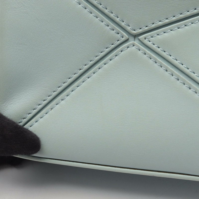 LOEWE Puzzle迷你肩提斜背包，綠色，二手女款，皮革材質-9