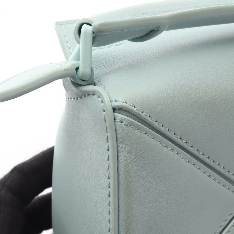 LOEWE Puzzle迷你肩提斜背包，綠色，二手女款，皮革材質-10