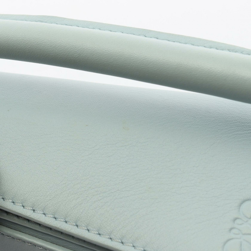 LOEWE Puzzle迷你肩提斜背包，綠色，二手女款，皮革材質-13