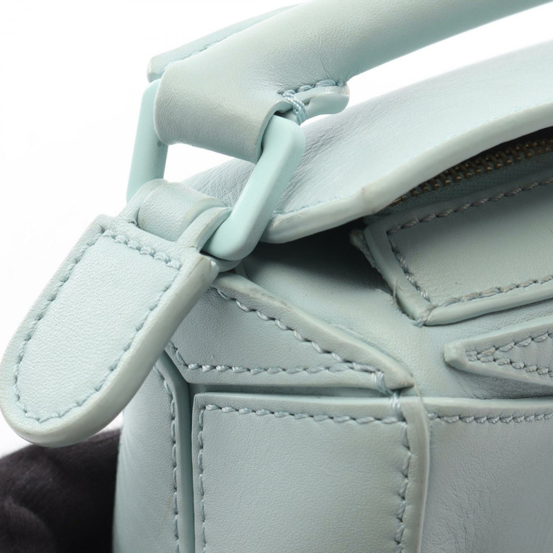 LOEWE Puzzle迷你肩提斜背包，綠色，二手女款，皮革材質-14