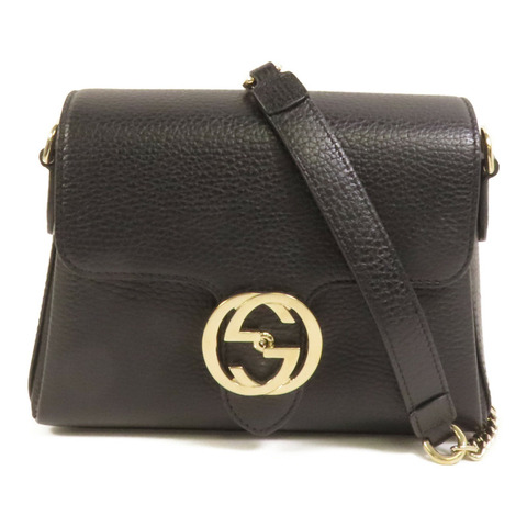 GUCCI 牛皮皮革Interlocking G Chain Mini Bag金扣肩背袋