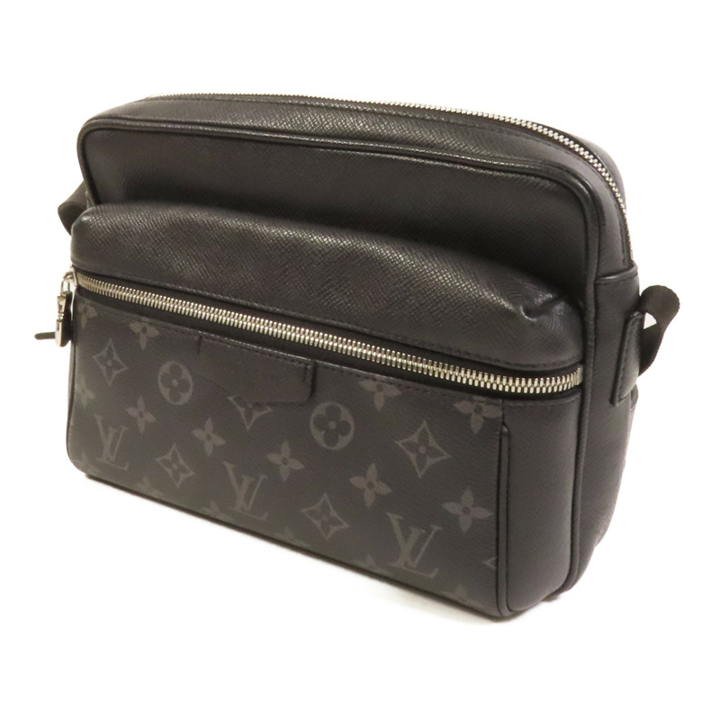 LOUIS VUITTON Monogram Eclipse/Taiga Outdoor Messenger銀扣肩背袋-2