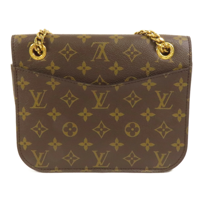 LOUIS VUITTON Monogram Passy金扣肩背袋棕色-1
