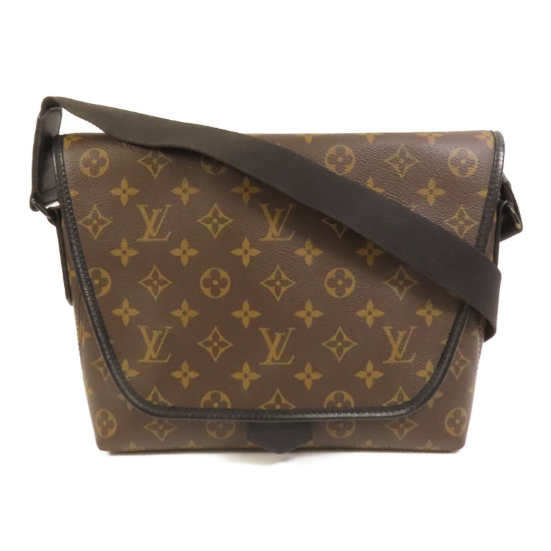 LOUIS VUITTON Monogram Macassar Magnetic Messenger Bag肩背袋棕色-0