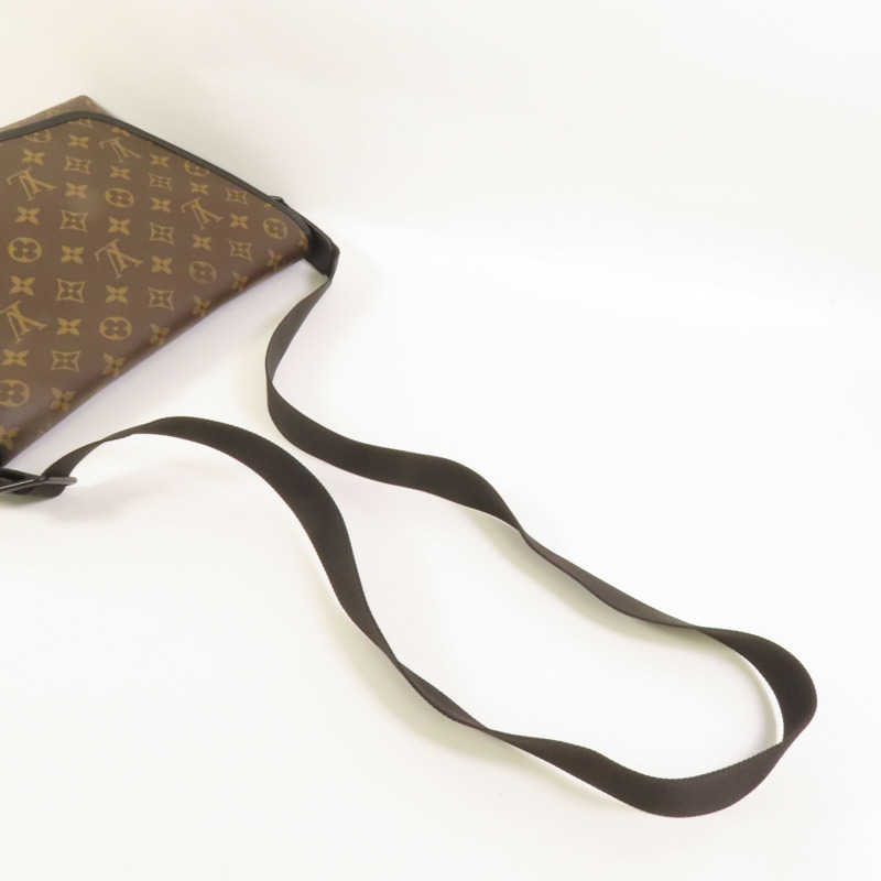 LOUIS VUITTON Monogram Macassar Magnetic Messenger Bag肩背袋棕色-4