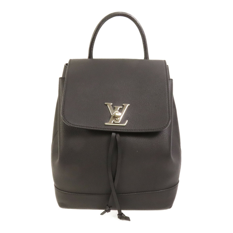 LOUIS VUITTON 牛皮皮革Lock Me Backpack銀扣背包-0