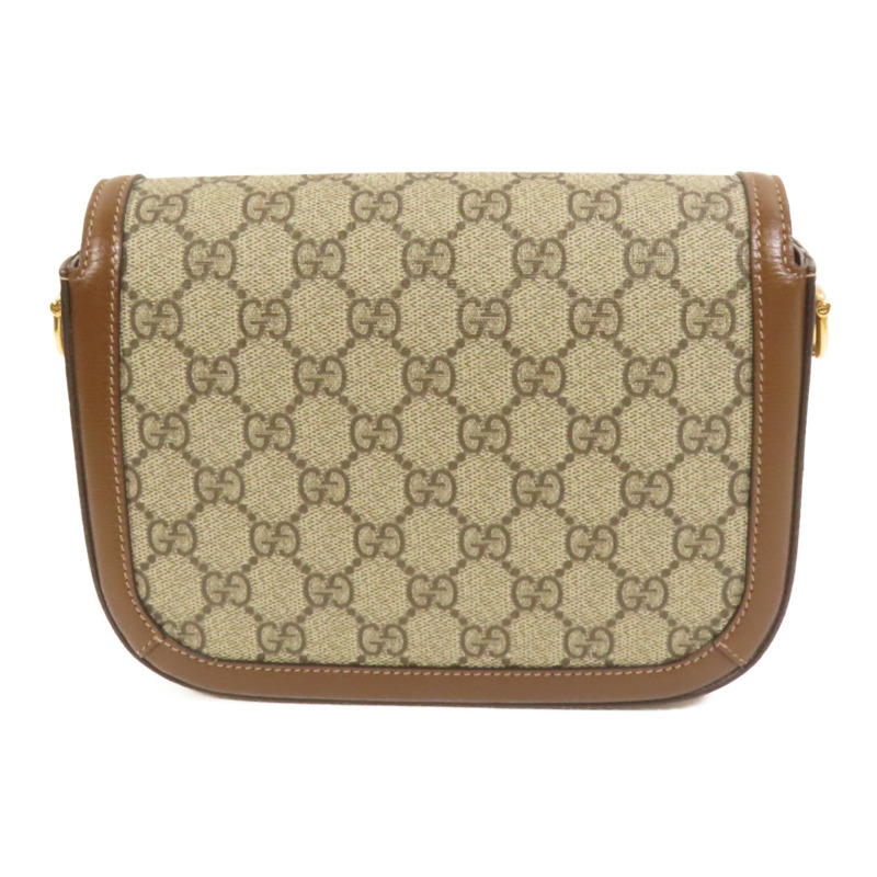 GUCCI 塗層帆布Horsebit 1955 Mini金扣肩背袋-1