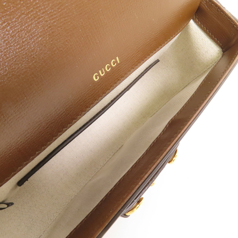 GUCCI 塗層帆布Horsebit 1955 Mini金扣肩背袋-8