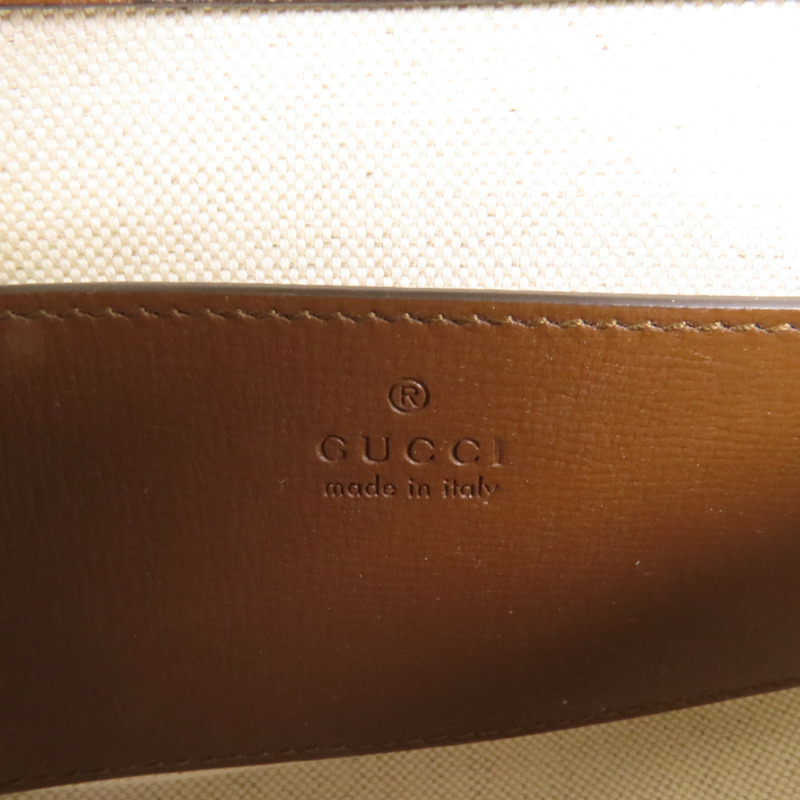 GUCCI 塗層帆布Horsebit 1955 Mini金扣肩背袋-9