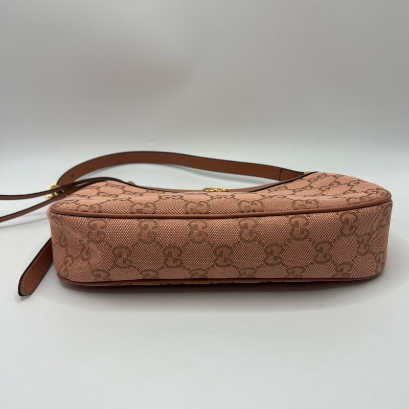 Gucci/古驰 Ophidia系列 粉色 麻将腋下包  手提包 肩带可调节-2