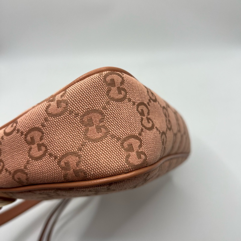 Gucci/古驰 Ophidia系列 粉色 麻将腋下包  手提包 肩带可调节-6