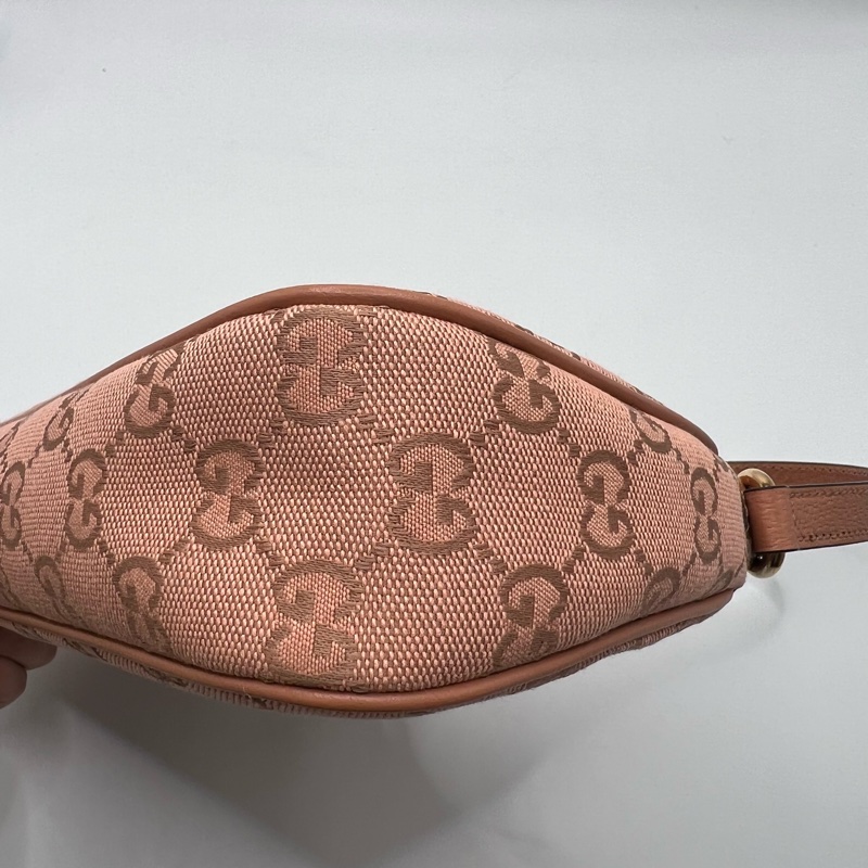 Gucci/古驰 Ophidia系列 粉色 麻将腋下包  手提包 肩带可调节-7