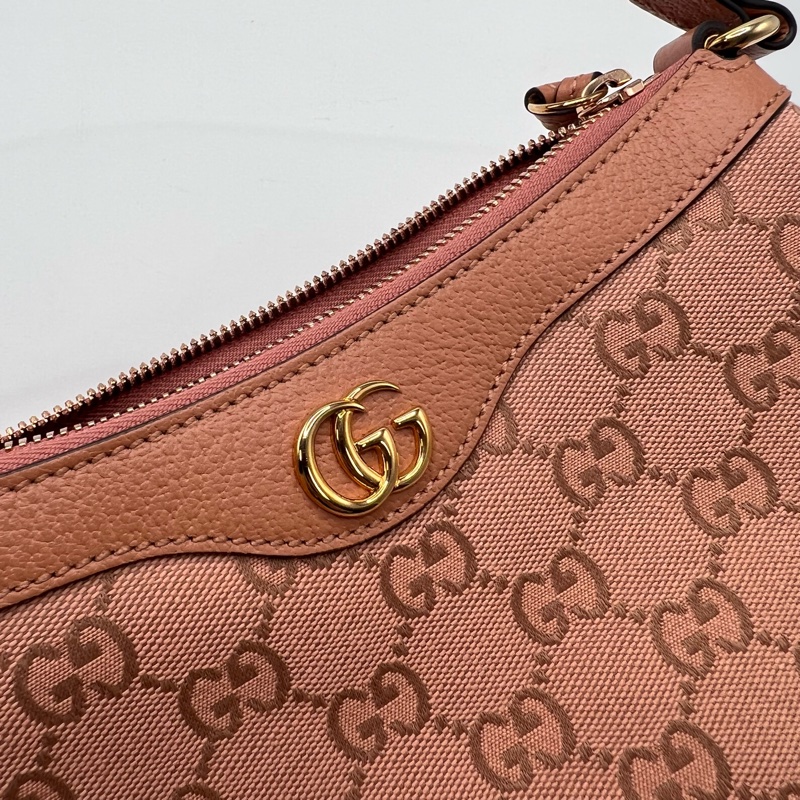 Gucci/古驰 Ophidia系列 粉色 麻将腋下包  手提包 肩带可调节-9