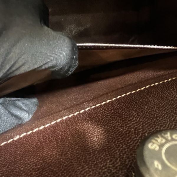 Hermès 中古深咖銀扣手提包-16