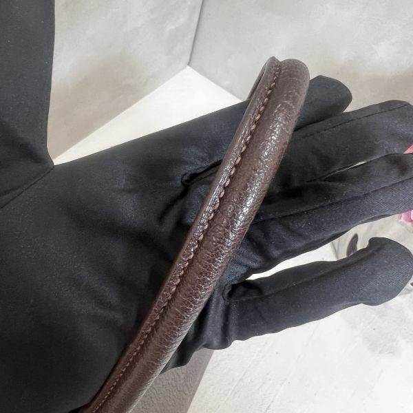 Hermès 中古深咖銀扣手提包-18