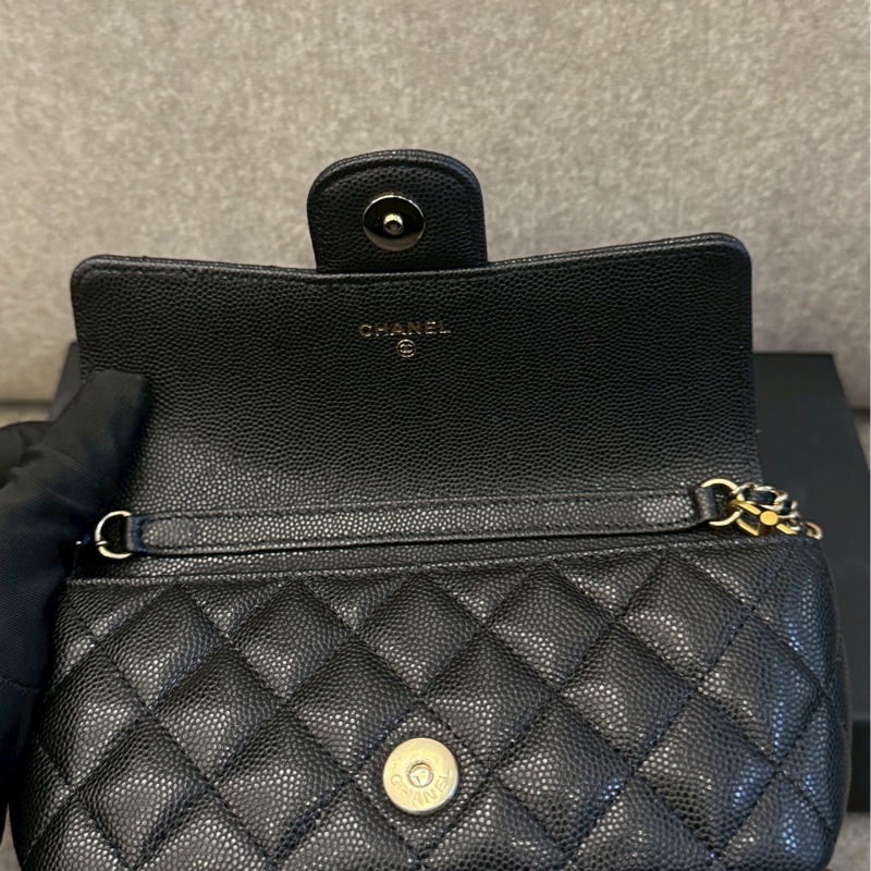 香奈兒黑色荔枝小包-5
