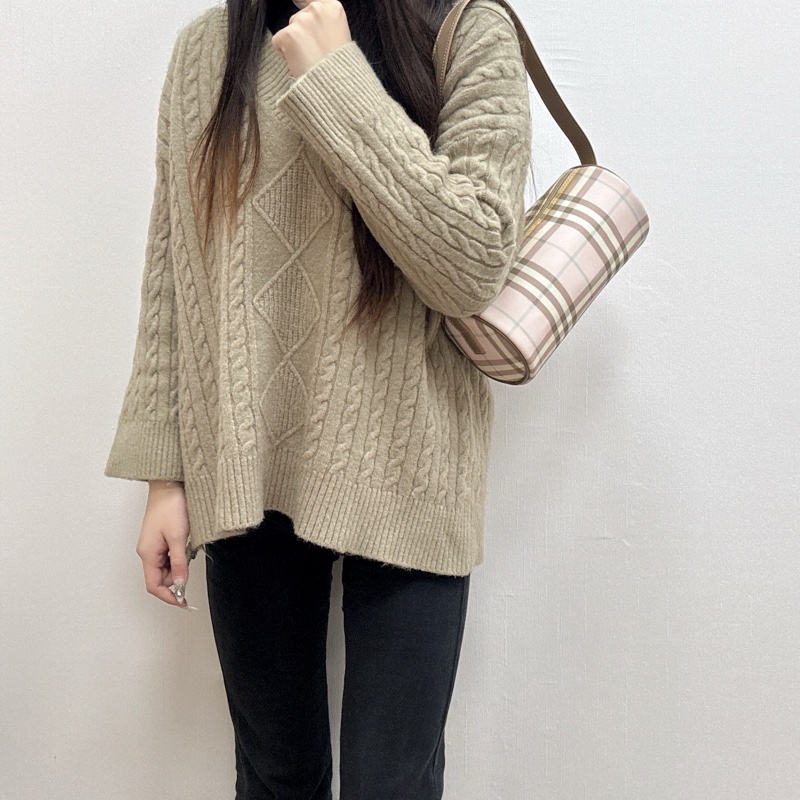 Burberry 粉色格紋圓筒包 中古 二手vintage 少女 可愛 手提 肩背-3