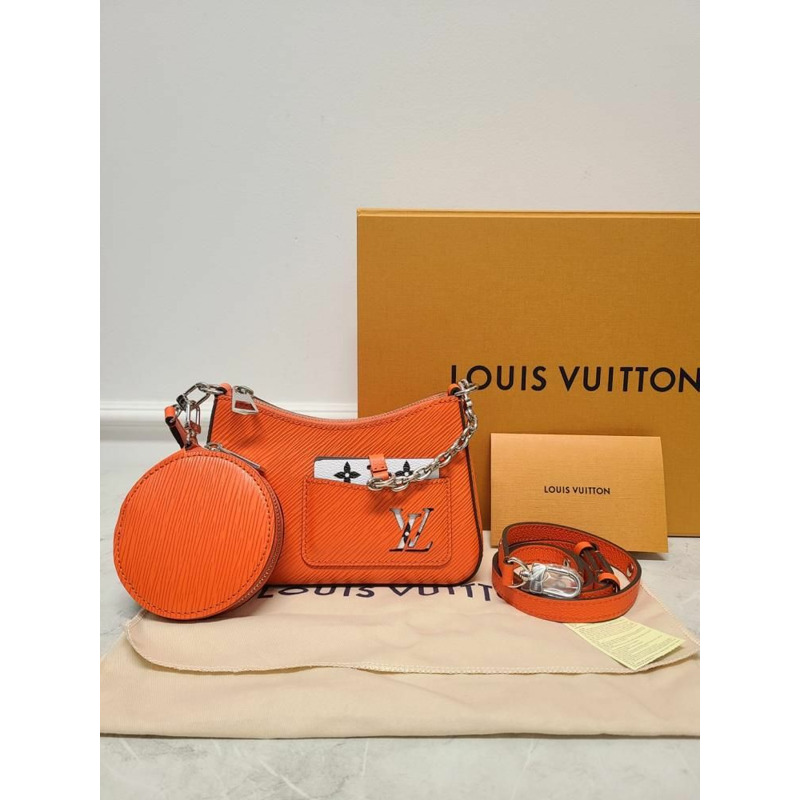 【包稅】LOUIS VUITTON Marellini 橘色 Minnesota 肩斜背包-8