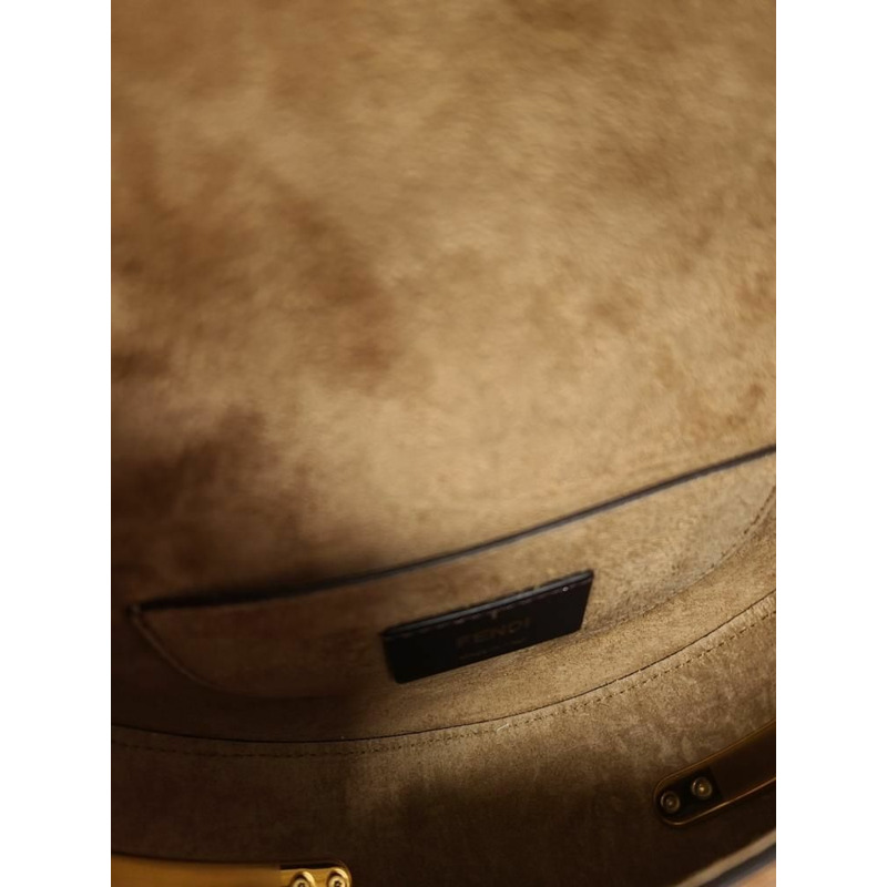 【包稅】FENDI 棕金色月光皮革單肩包-5