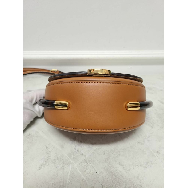 【包稅】FENDI 棕金色月光皮革單肩包-7