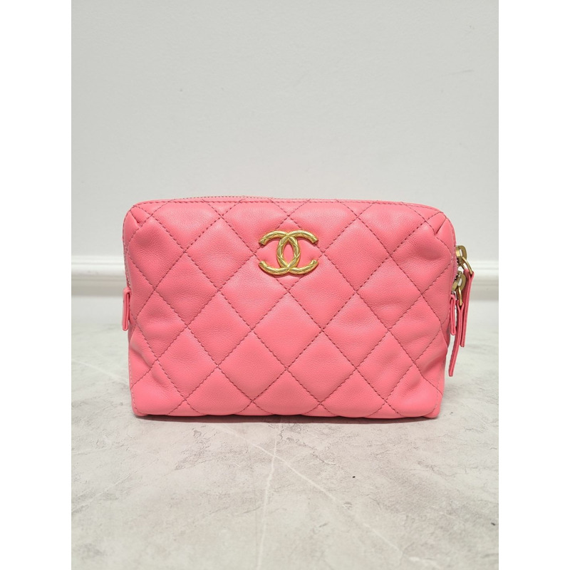 【包稅】CHANEL 粉紅保齡球小牛皮迷你斜背包-0