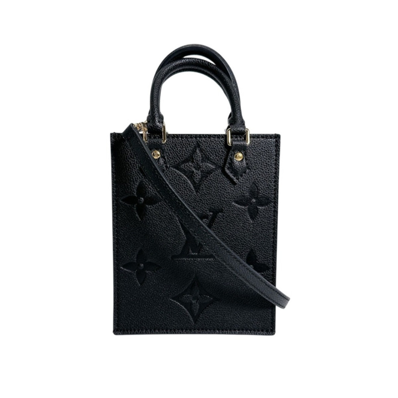 路易威登 Monogram Petite Sac Plat 單肩包，Empreinte，M81417，黑色-0