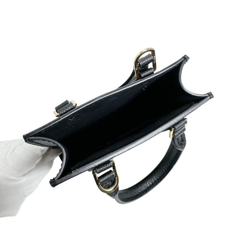 路易威登 Monogram Petite Sac Plat 單肩包，Empreinte，M81417，黑色-9