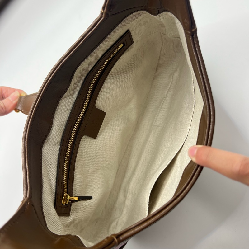 GUCCI 几何印花1961 老花配彩色条纹设计 粉色绿色橙色紫色拼接超好看 可手提可斜挎 双肩带可调节-9