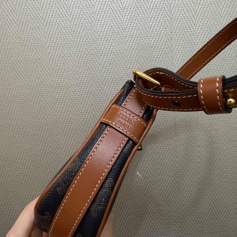 Celine PVC咖牛皮AVA Triomphe mini 手提包-2