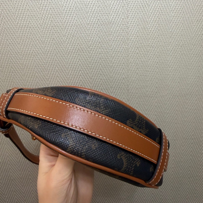 Celine PVC咖牛皮AVA Triomphe mini 手提包-4