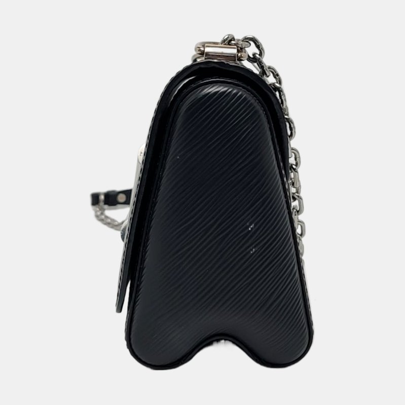 LOUIS VUITTON TWIST小號黑色EPI牛皮水波紋單肩包斜挎包手提包銀色五金可拆卸肩帶-2
