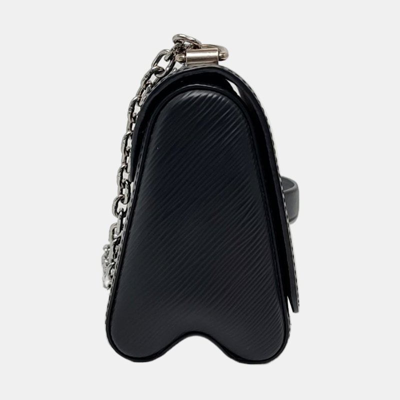LOUIS VUITTON TWIST小號黑色EPI牛皮水波紋單肩包斜挎包手提包銀色五金可拆卸肩帶-3
