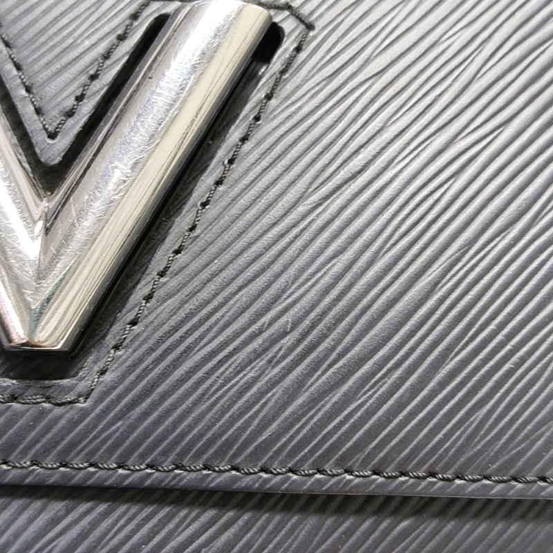 LOUIS VUITTON TWIST小號黑色EPI牛皮水波紋單肩包斜挎包手提包銀色五金可拆卸肩帶-10