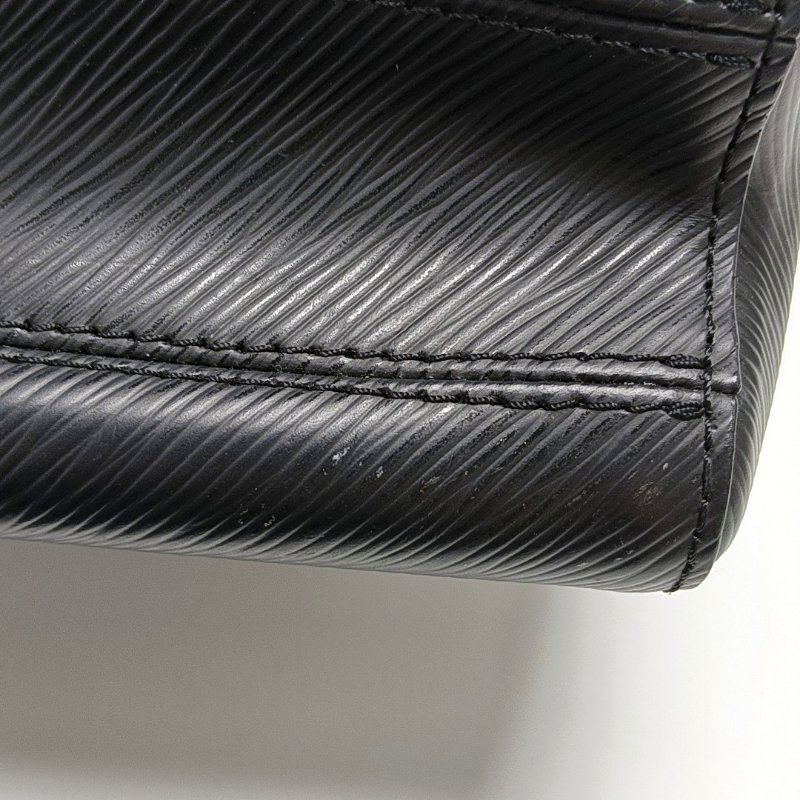 LOUIS VUITTON TWIST小號黑色EPI牛皮水波紋單肩包斜挎包手提包銀色五金可拆卸肩帶-12