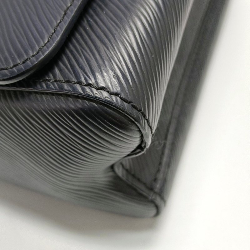 LOUIS VUITTON TWIST小號黑色EPI牛皮水波紋單肩包斜挎包手提包銀色五金可拆卸肩帶-13