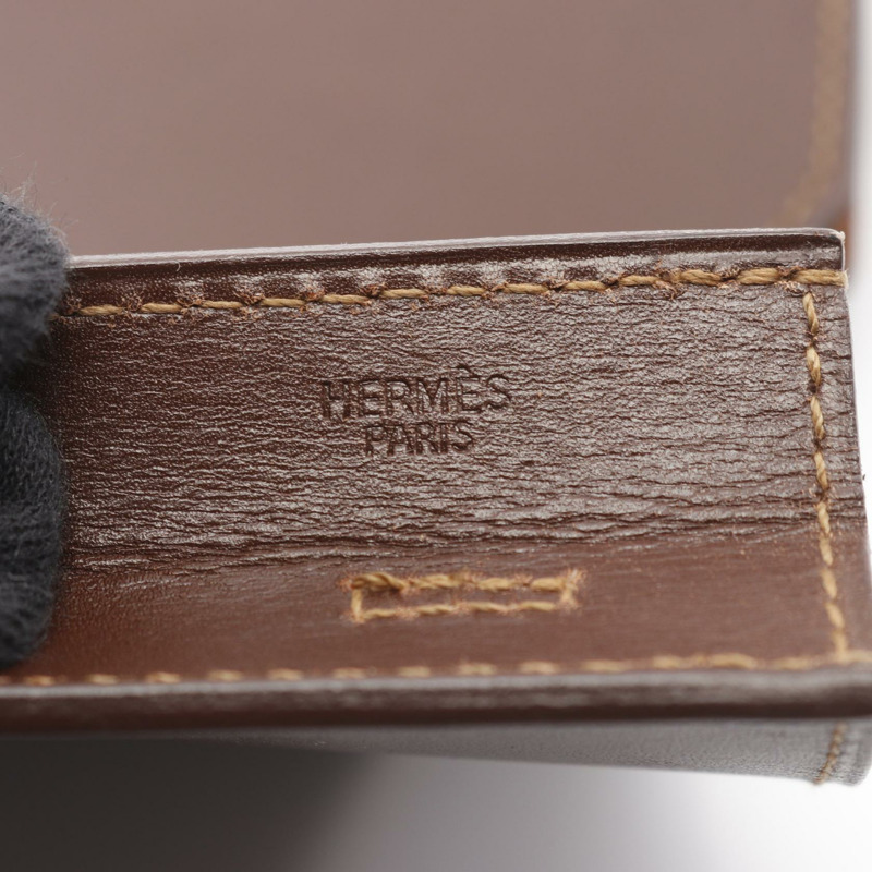 愛馬仕 Onimetou 單肩斜背包 Box 小牛皮 棕色 Marron fonce G-3