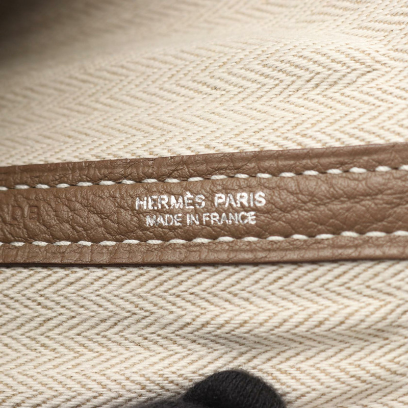 愛馬仕 Garden Party PM 手提包，Negonda 皮革，灰褐色，SHW 二手-3