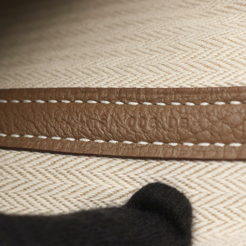 愛馬仕 Garden Party PM 手提包，Negonda 皮革，灰褐色，SHW 二手-4