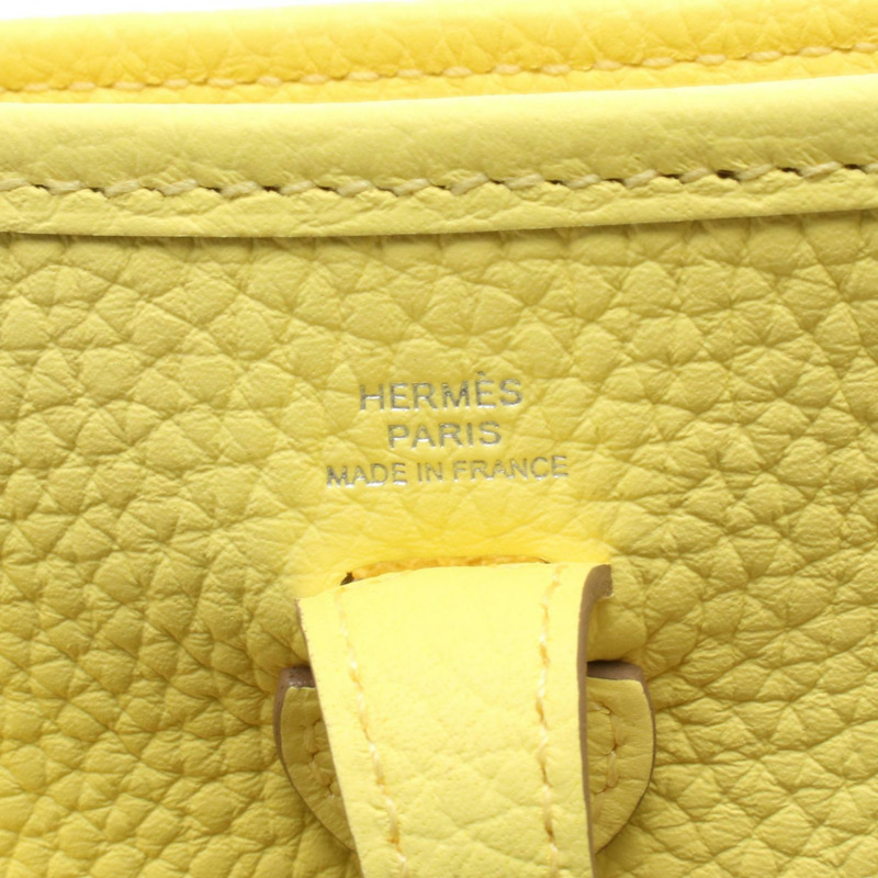 愛馬仕 Evelyne TPM 肩挎包，配 Taurillon Clemence Lime 皮革，二手 SHW 皮革-3