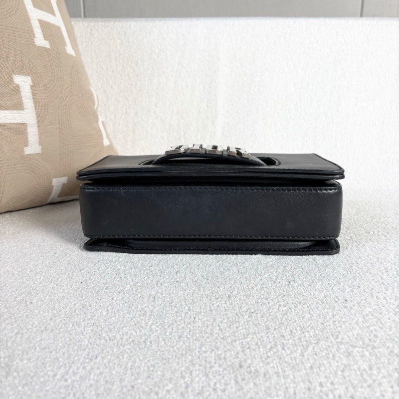 Dior JAdior寬肩帶斜背黑色銀扣黑銀牛皮25*16*7 98新配件塵袋-4