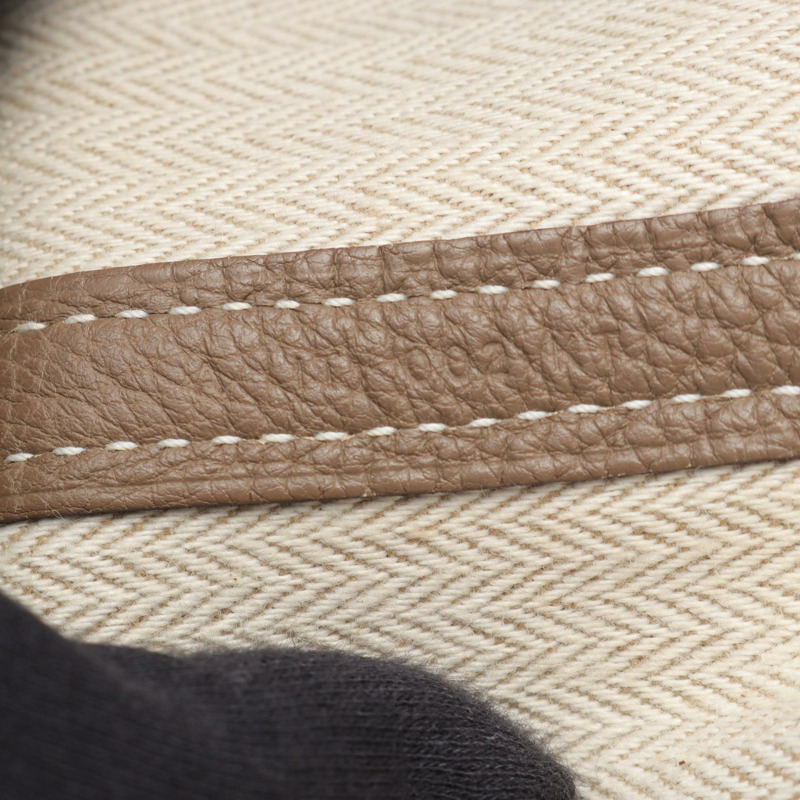 愛馬仕 Garden Party PM 手提包，Negonda 皮革，灰褐色，二手 SHW-4