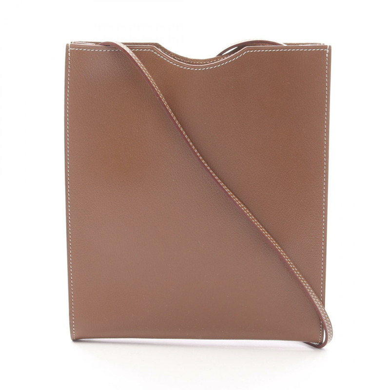 愛馬仕 Onimetou 肩挎包/斜背包，Evercolor 皮革，棕色，二手女款-0