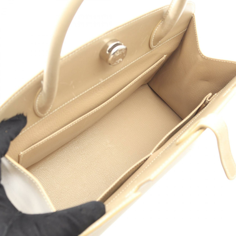 愛馬仕 Darvi MM 手提包 H Box 小牛皮 Blanc casse 二手女士 SHW-2