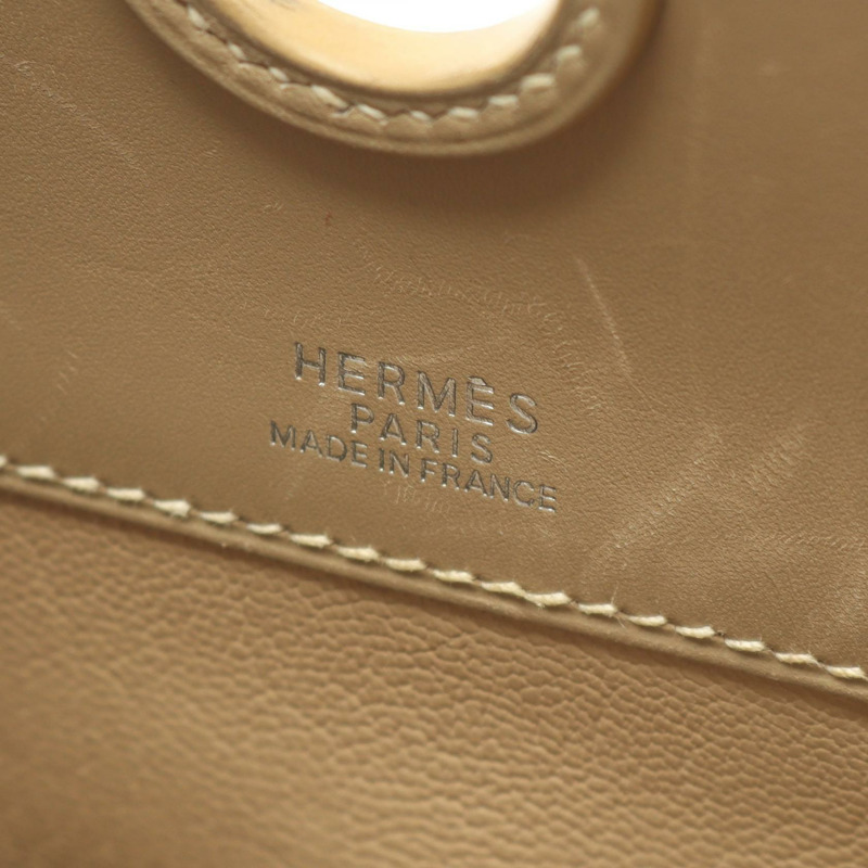 愛馬仕 Darvi MM 手提包 H Box 小牛皮 Blanc casse 二手女士 SHW-3