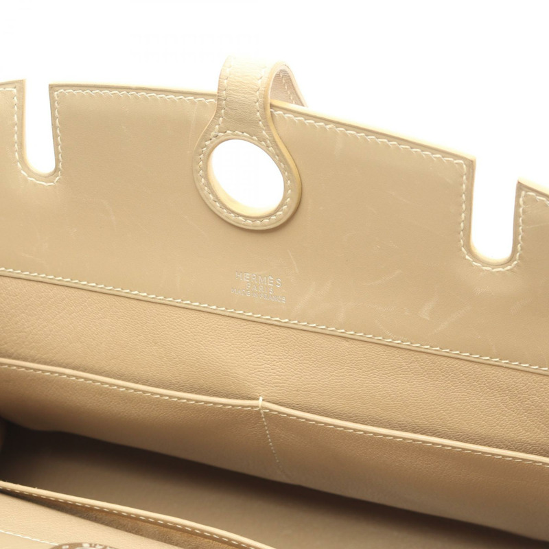 愛馬仕 Darvi MM 手提包 H Box 小牛皮 Blanc casse 二手女士 SHW-6
